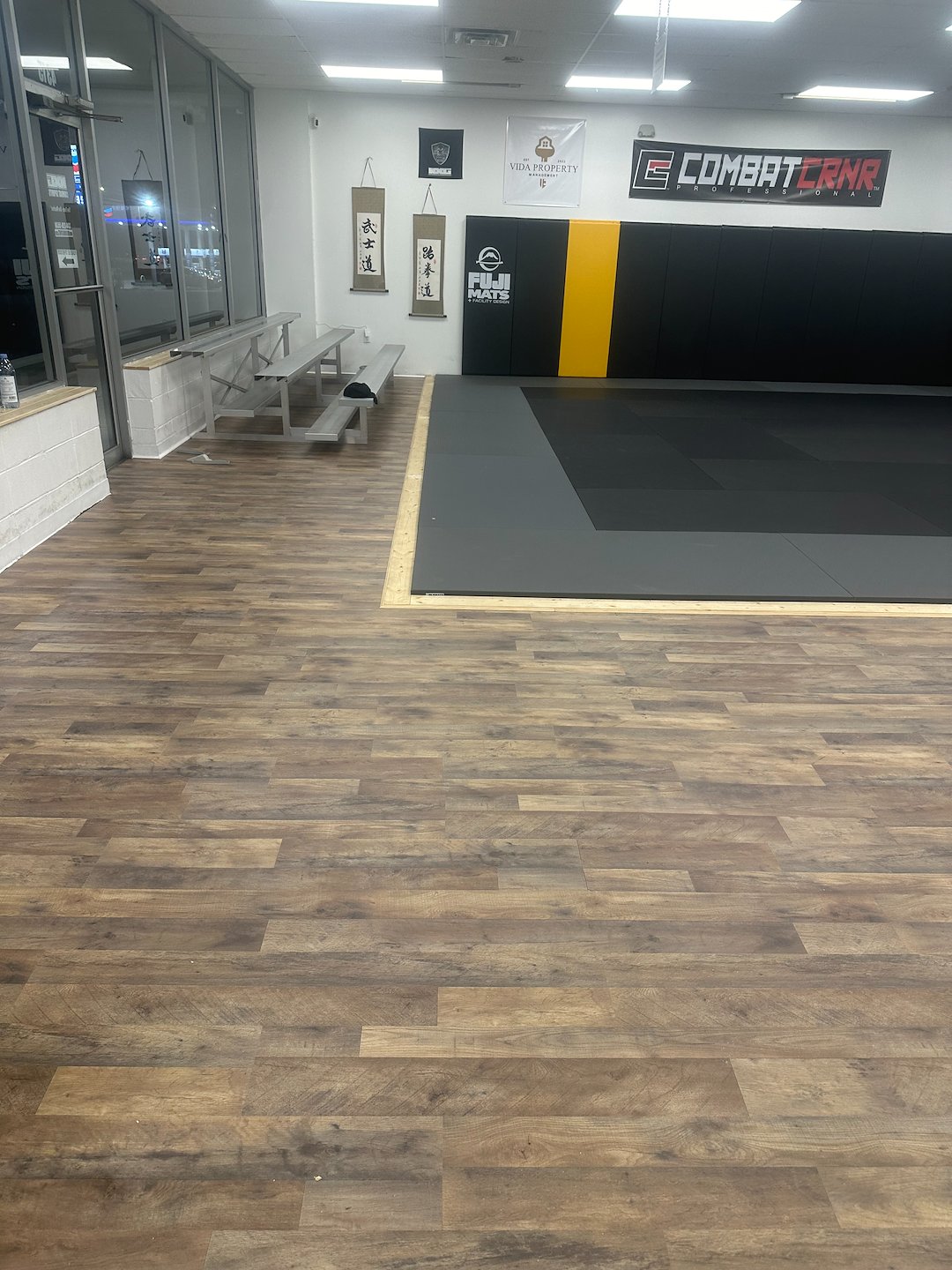 Commercial flooring project at NXG Martial Arts in Montgomery, AL